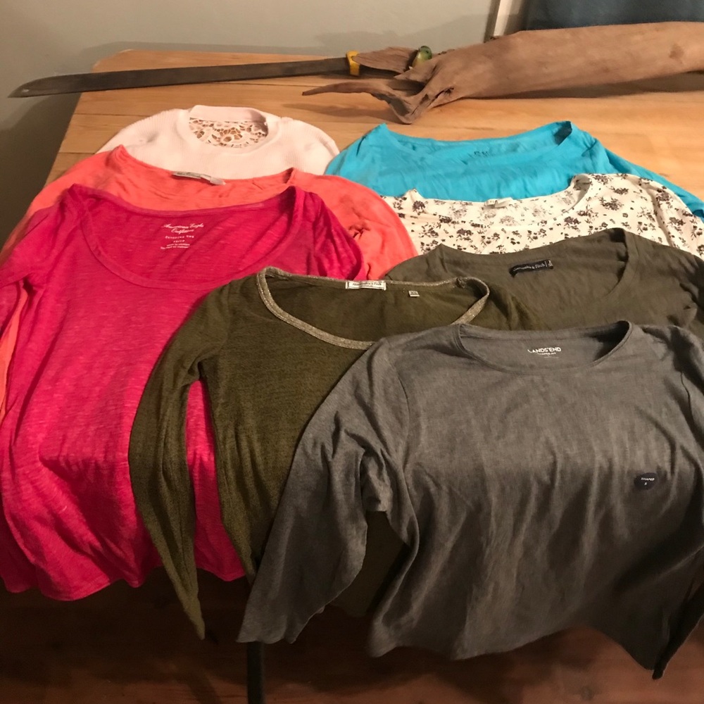 Bundle of 8 long sleeve shirts